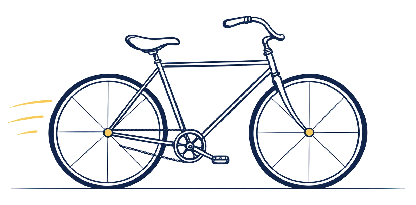 A bicycle riding along the road