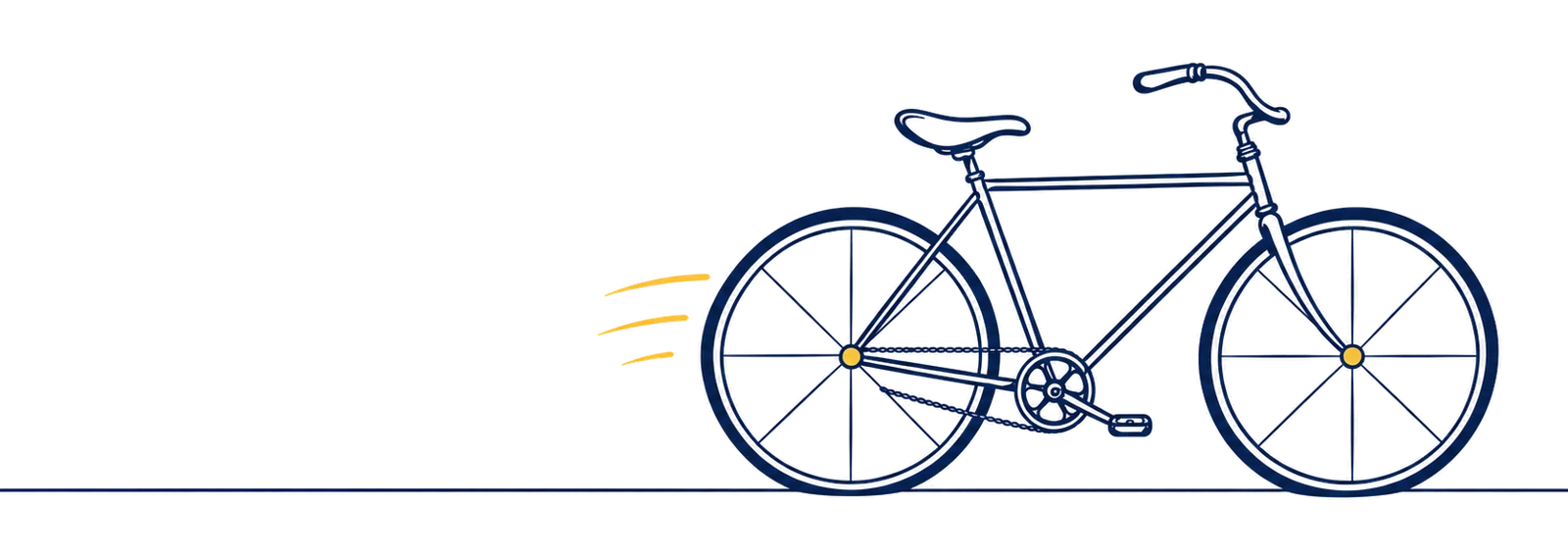 A bicycle riding off along an open road